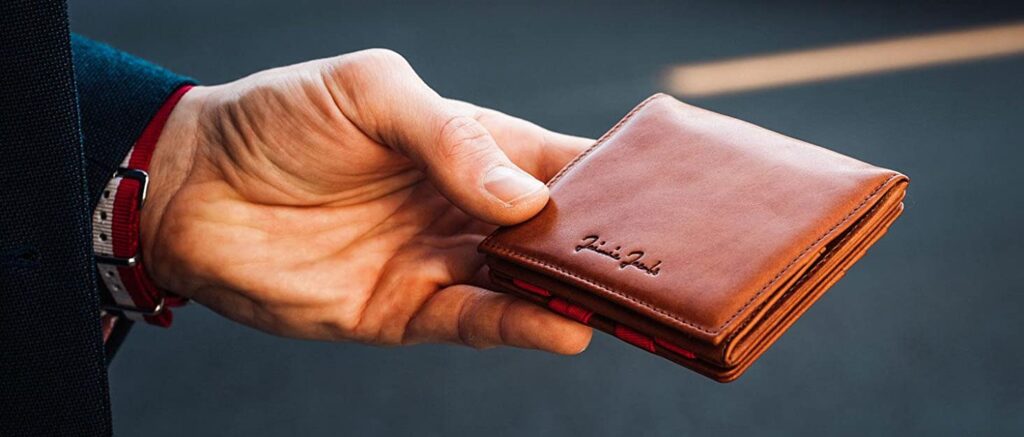 portefeuille minimaliste marron